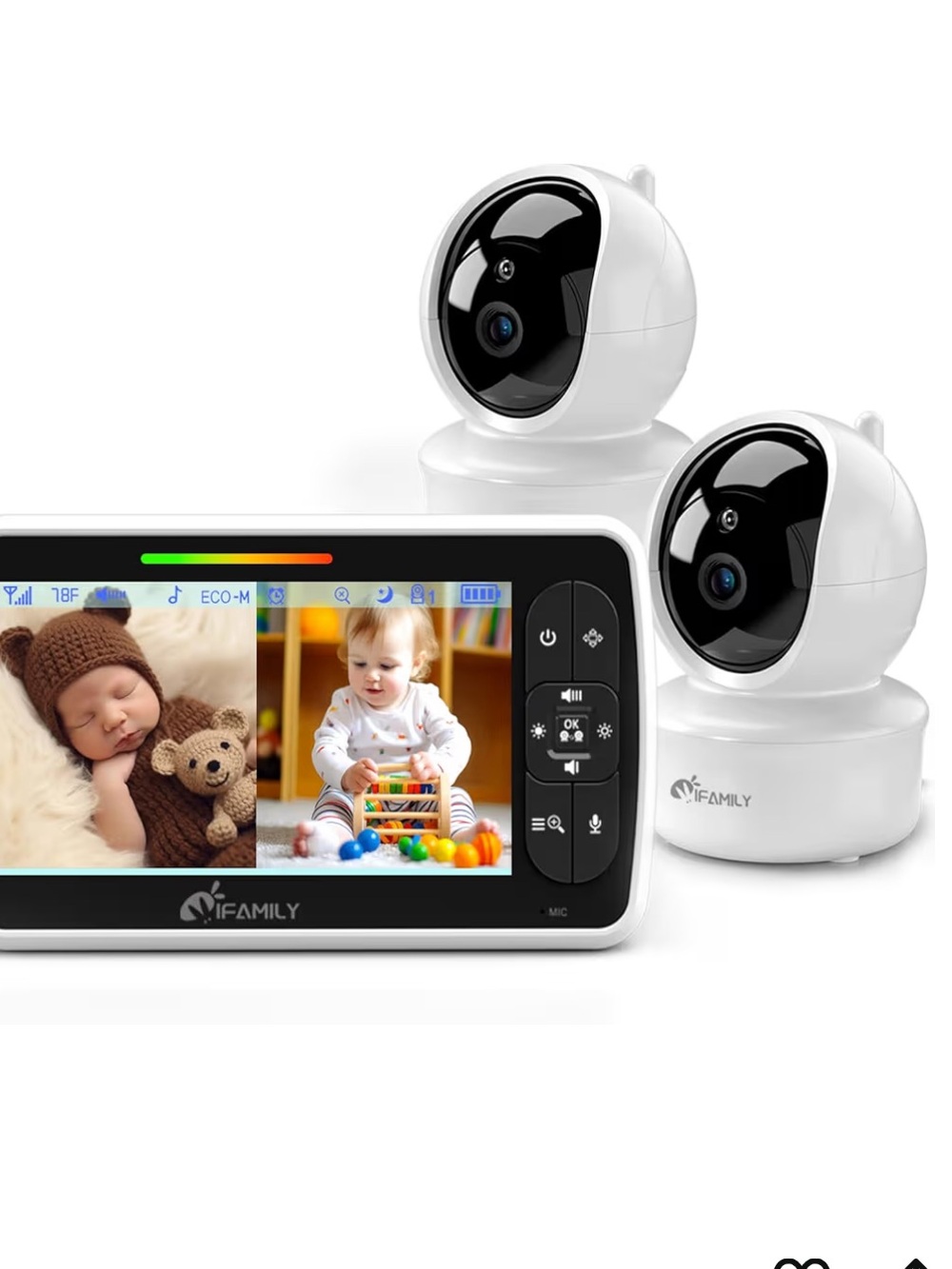 iFAMILY 2-Camera Baby Monitor Video System in White